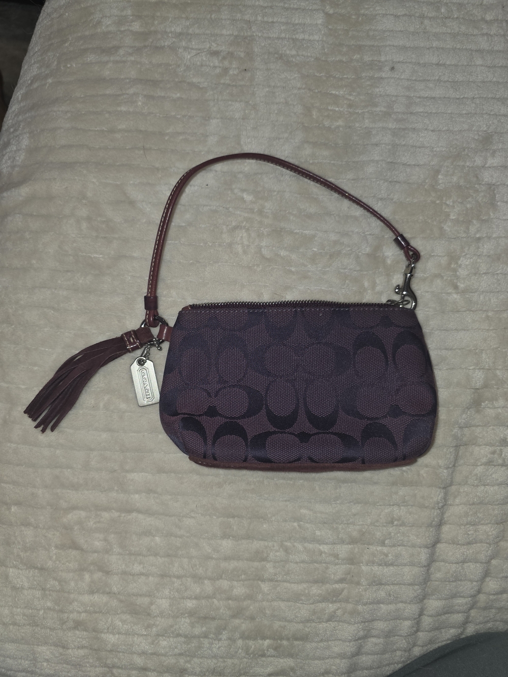 Coach Signature Small Wristlet in Plum